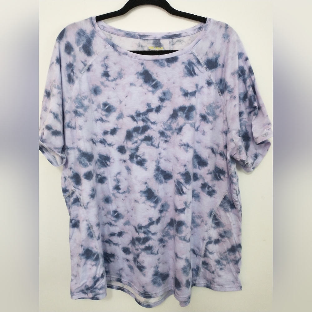 Tek Gear Active Wear T-Shirt Purple Tie Dye 2X